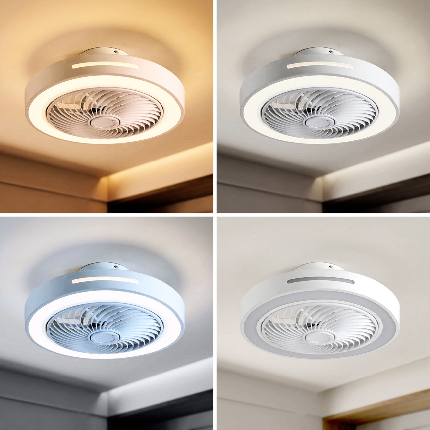 Brilagi - LED-dimbare plafondlamp met ventilator LED/38W/230V 3000-6500K Ø 46 cm wit + afstandsbediening