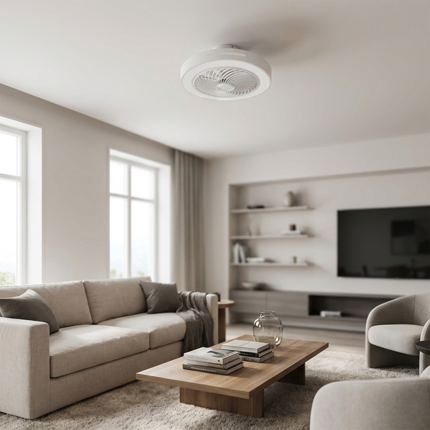 Brilagi - LED-dimbare plafondlamp met ventilator LED/38W/230V 3000-6500K Ø 46 cm wit + afstandsbediening