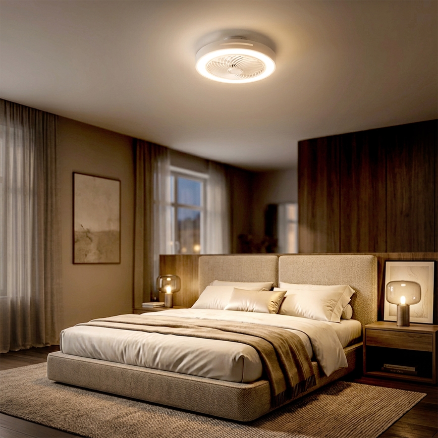 Brilagi - LED-dimbare plafondlamp met ventilator LED/38W/230V 3000-6500K Ø 46 cm wit + afstandsbediening