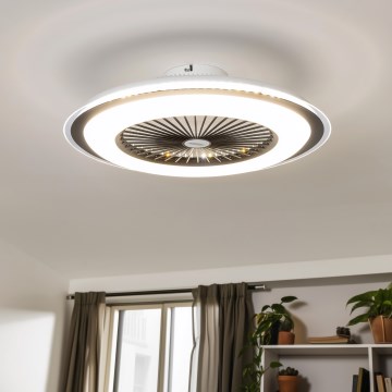 Brilagi - LED dimbare plafondventilator RONDA LED/48W/230V 3000-6000K zwart + afstandsbediening