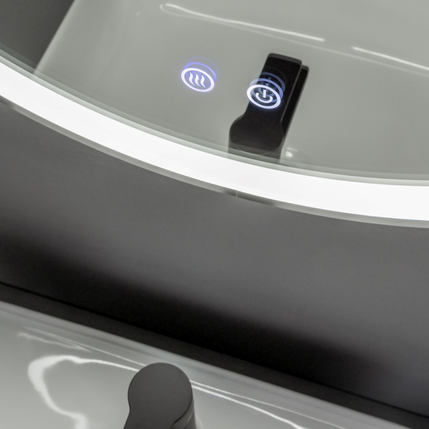 Brilagi - Dimbare LED-badkamerspiegel met verwarming en geïntegreerde verlichting ALU PRO LED/18W/230V Ø 60 cm 3000/4000/6500K IP44 mat chroom CRI 90