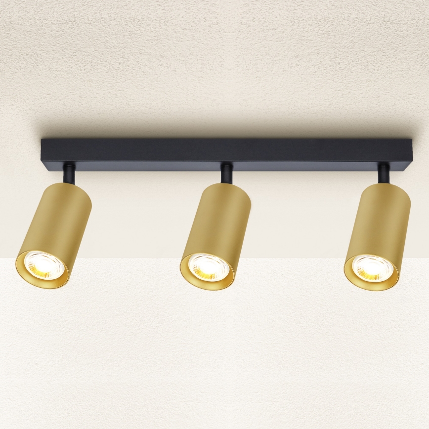 Brilagi - LED Dimbare spotarmatuur SELE GOLDEN 3xGU10/6,5W/230V 2700-6500K zwart/goud