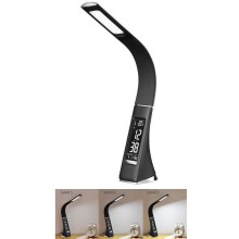 Brilagi - LED Dimbare tafellamp met display PELLE LED/7W/230V zwart