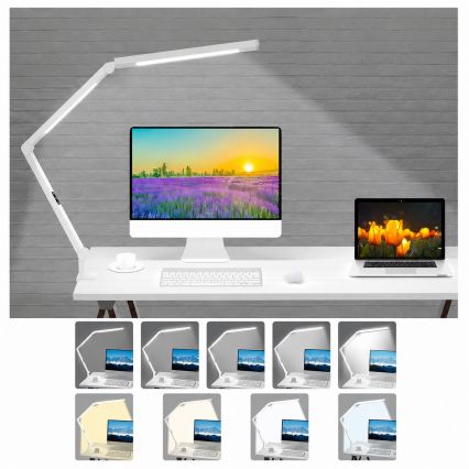 Brilagi - LED-dimbare, aanraakgevoelige flexibele bureaulamp VARIO LED/12W/230V 3000/4000/5000/6500K CRI 92 wit