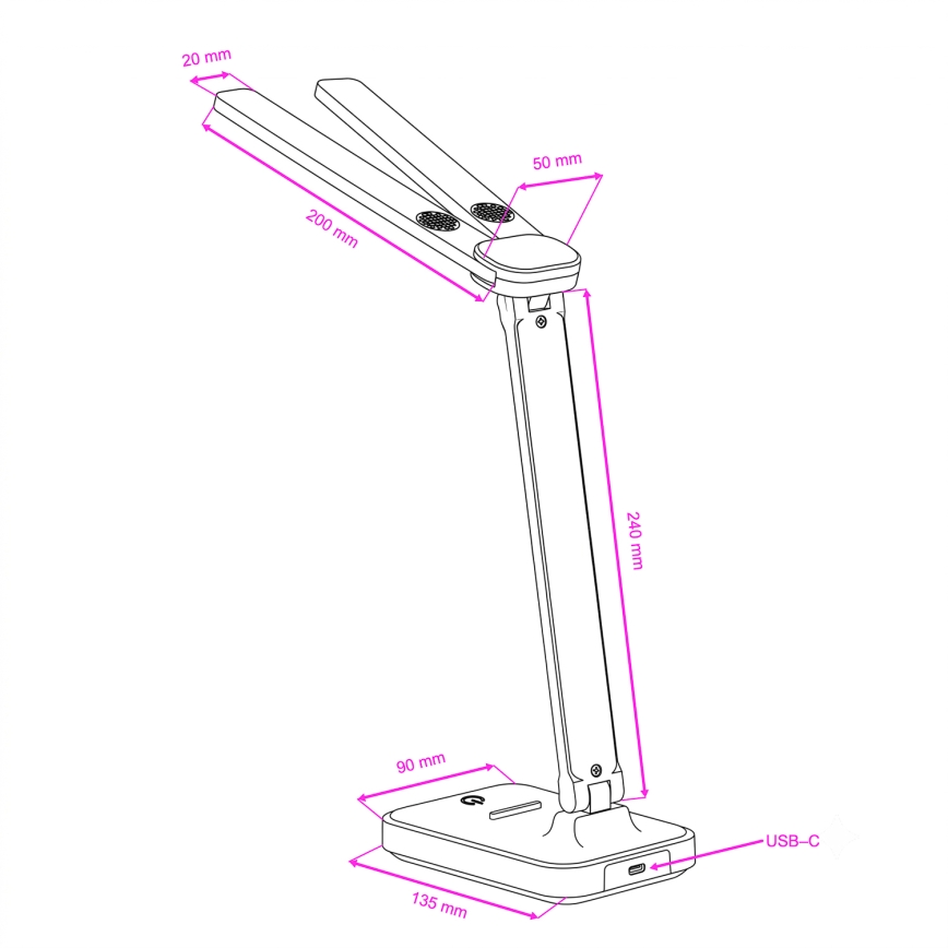 BRILAGI - LED-dimbare tafellamp MODO DUO LED/8W/5V 3000/4000/6500K zwart