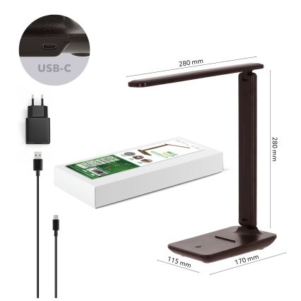 Brilagi - Dimbare LED-tafellamp MODO LED/7W/230V 3000/4000/6500K bruin