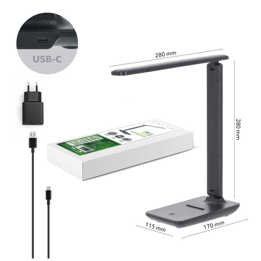 Brilagi - Dimbare LED-tafellamp VARIO LED/7W/230V 3000/4000/6500K antraciet