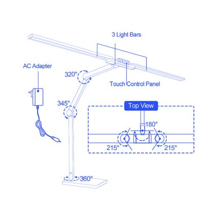 Brilagi - Dimbare LED-aanraaktafellamp VARIO LED/24W/230V 3000-6500K CRI 92 zwart