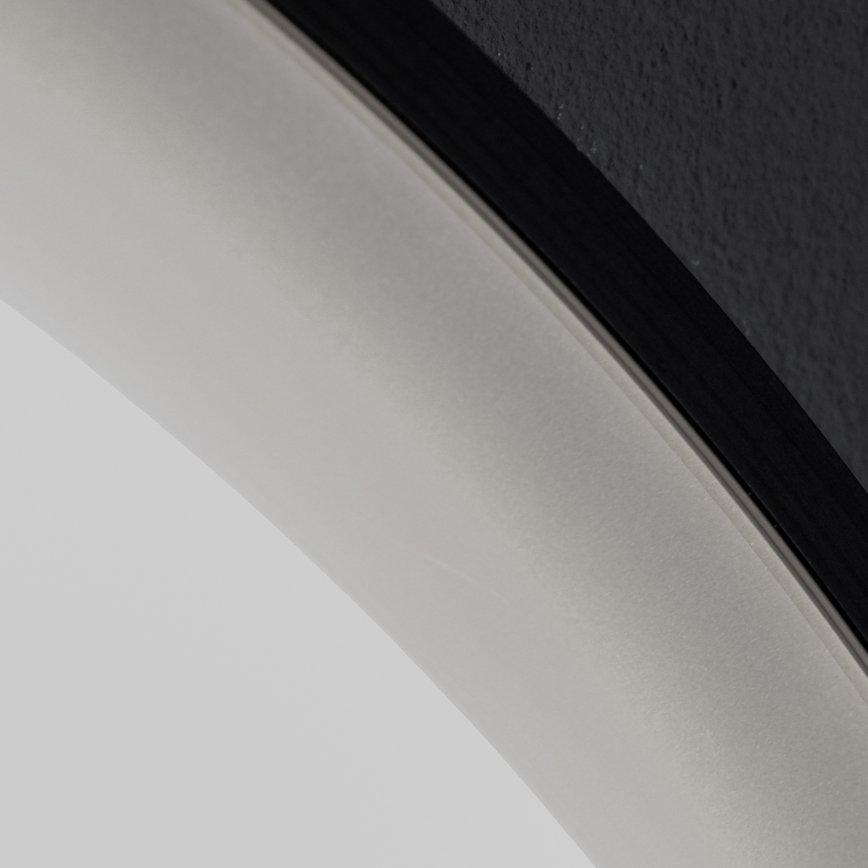 Brilagi - ALU PRO LED-dimbare verwarmde badkamerspiegel met randverlichting, 18W/230V, Ø 60 cm, 3000/4000/6500K, IP44, zwart, CRI 90