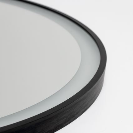 Brilagi - ALU PRO LED-dimbare verwarmde badkamerspiegel met randverlichting, 18W/230V, Ø 60 cm, 3000/4000/6500K, IP44, zwart, CRI 90