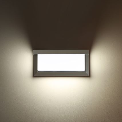 Brilagi - LED dimbare buitenwandlamp BRICKY 1xE27/6W/230V 2700-6500K IP54 grijs