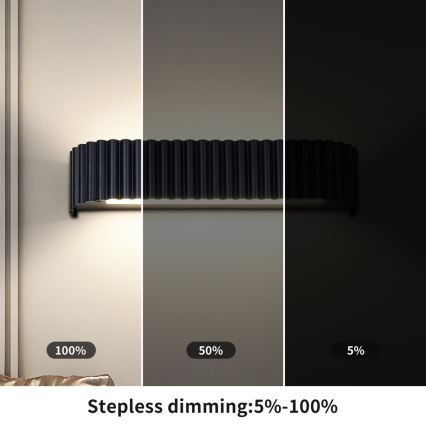 BRILAGI - LED dimbare wandlamp FALCON MODERN LED/14W/230V 3000-6000K 40 cm zwart + afstandsbediening