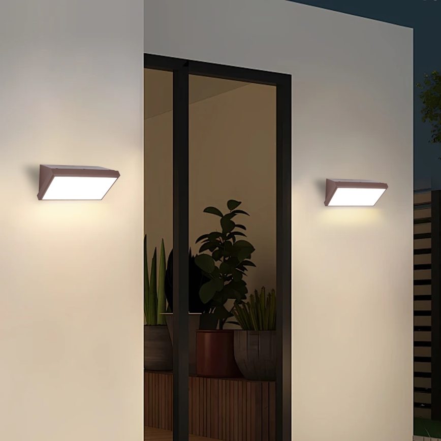Brilagi - TRIANGLE LED dimbare buitenwandlamp 1xE27/6W/230V 2700-6500K IP65 bruin