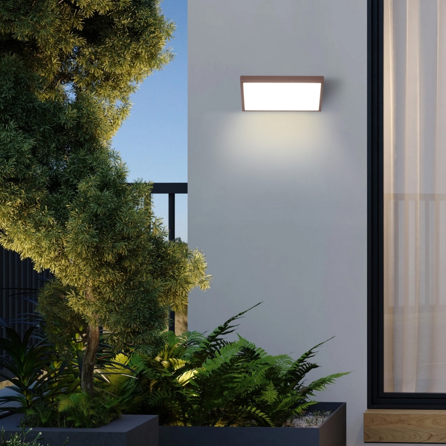 Brilagi - TRIANGLE LED dimbare buitenwandlamp 1xE27/6W/230V 2700-6500K IP65 bruin