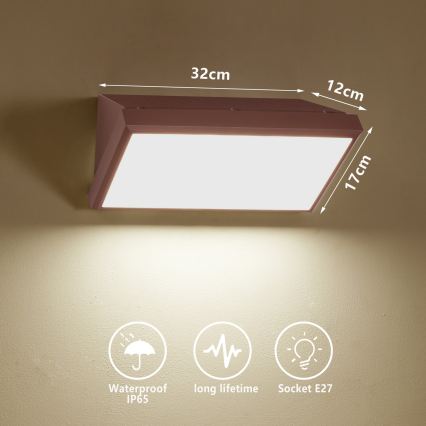 Brilagi - TRIANGLE LED dimbare buitenwandlamp 1xE27/6W/230V 2700-6500K IP65 bruin
