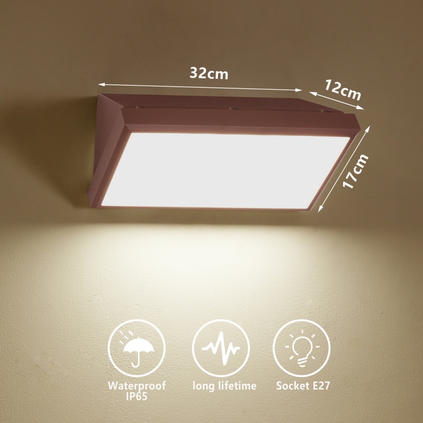 Brilagi - TRIANGLE LED dimbare buitenwandlamp 1xE27/6W/230V 2700-6500K IP65 bruin