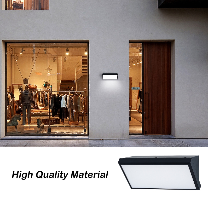 Brilagi - LED dimbare buitenwandlamp TRIANGLE 1xE27/6W/230V 2700-6500K IP65 zwart