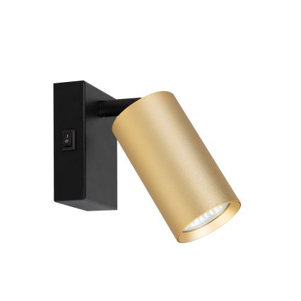 Brilagi - LED RGBW dimbare wandspot met schakelaar SELE 1xGU10/4,8W/230V 3000K zwart/goud + afstandsbediening