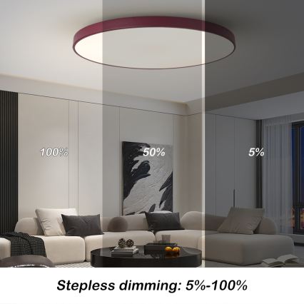 Brilagi - Dimbare LED zwembadarmatuur POOL SMART LED/128W/230V Ø 100 cm 3000–6000K Wi‑Fi Tuya + afstandsbediening bordeaux