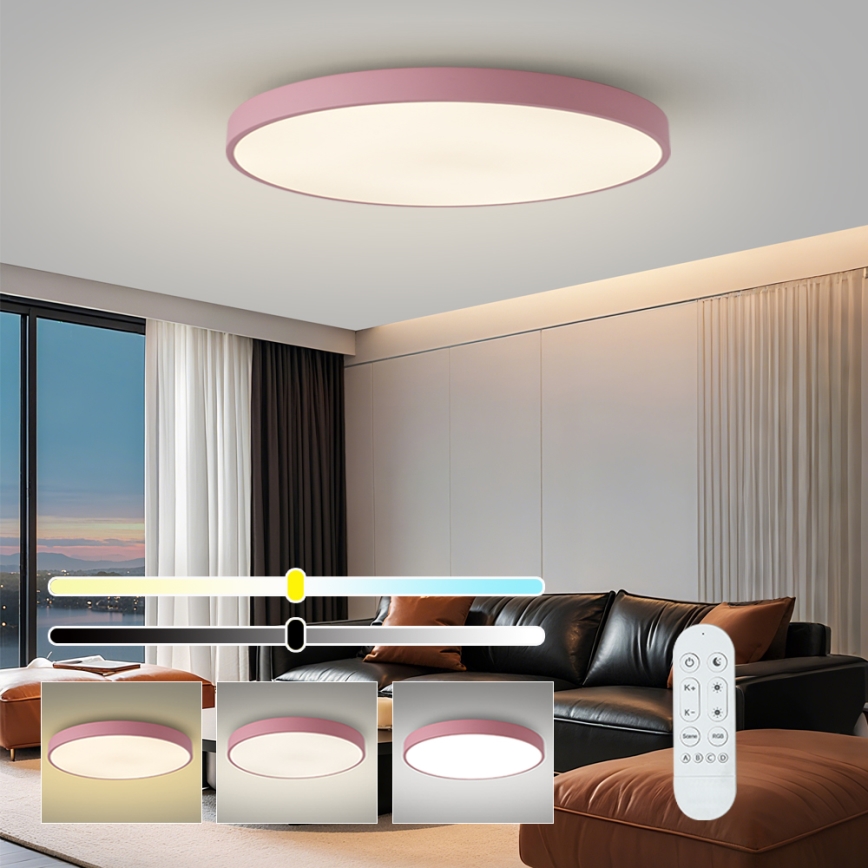 Brilagi - Dimbaar LED-armatuur POOL SMART LED/128W/230V Ø 100 cm 3000-6000K Wi-Fi Tuya + afstandsbediening roze