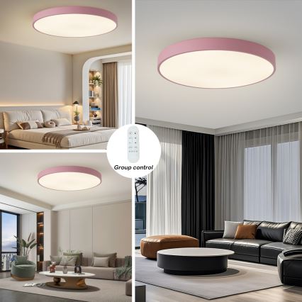 Brilagi - Dimbaar LED-armatuur POOL SMART LED/128W/230V Ø 100 cm 3000-6000K Wi-Fi Tuya + afstandsbediening roze