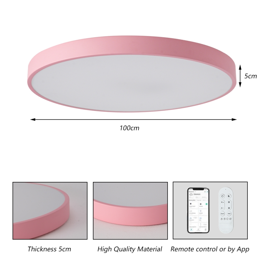 Brilagi - Dimbaar LED-armatuur POOL SMART LED/128W/230V Ø 100 cm 3000-6000K Wi-Fi Tuya + afstandsbediening roze