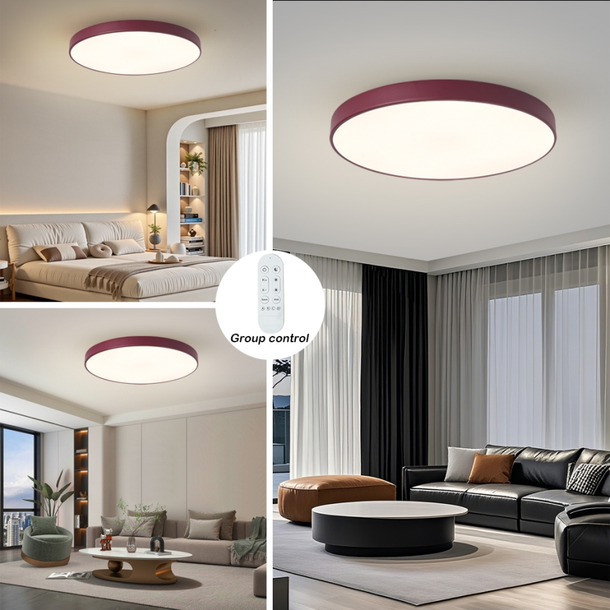 Brilagi - Dimbaar LED-armatuur POOL SMART LED/100W/230V Ø 80 cm Wi-Fi Tuya + afstandsbediening bordeaux