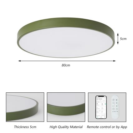 Brilagi - LED-dimbaar armatuur POOL SMART LED/100W/230V Ø 80 cm 3000-6000K Wi-Fi Tuya + afstandsbediening groen