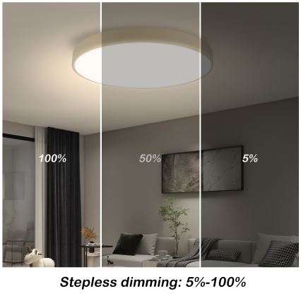 Brilagi - LED Dimmable Ceiling Light POOL LED/60W/230V 3000-6000K diameter 50 cm beige + remote control