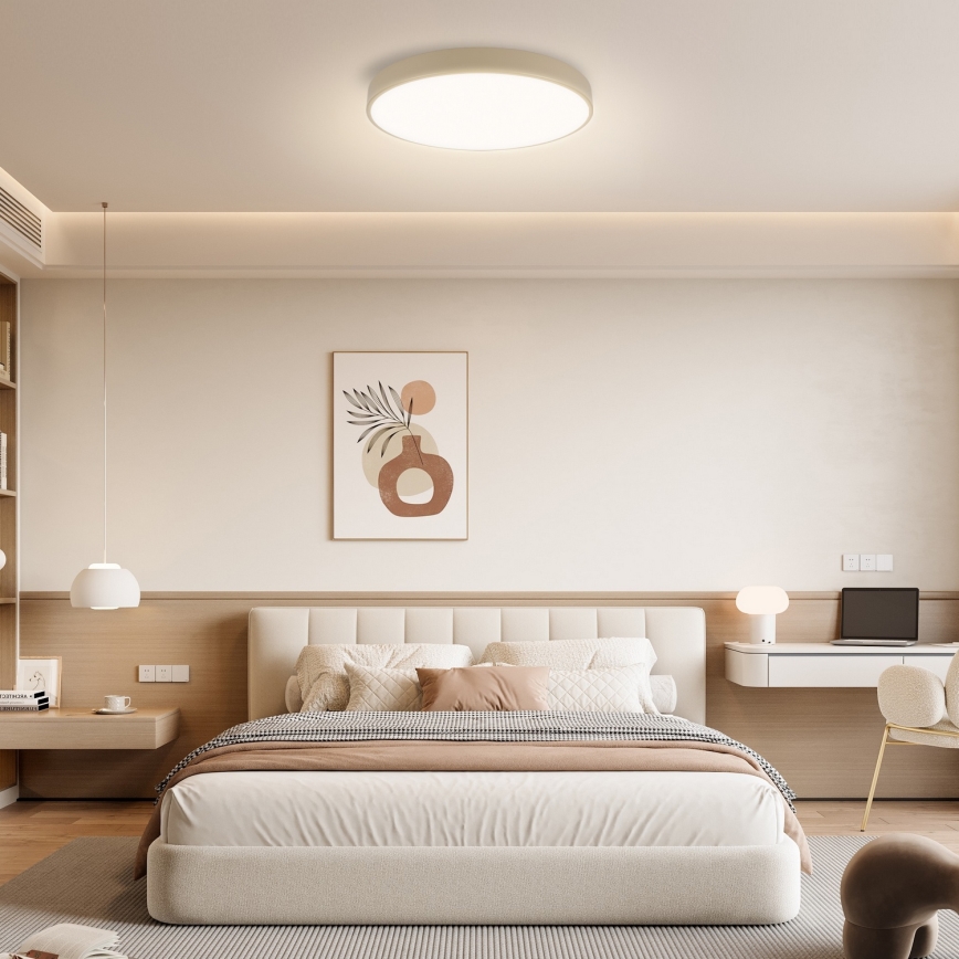 Brilagi - LED Dimmable Ceiling Light POOL LED/60W/230V 3000-6000K diameter 50 cm beige + remote control