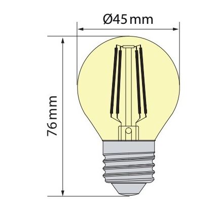 Brilagi - LED-filamentlamp FILAMENT CLASIC ONE P45 E27/6,5W/230V 3000K