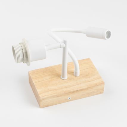 Brilagi - LED flexibele kinderwandlamp BOBO WOOD 1xE27/25W/230V + LED/3W eik/wit/diermotieven