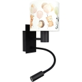 Brilagi - LED flexibele kinderwandlamp BOBO 1xE27/25W/230V + LED/3W zwart/wit/dieren