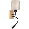 Brilagi - LED flexibele kinderwandlamp BOBO WOOD 1xE27/25W/230V + LED/3W eiken/zwart/beige/stipjes
