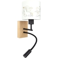 Brilagi - LED flexibele kinderwandlamp BOBO WOOD 1xE27/25W/230V + LED/3W eiken/zwart/wit/eenhoorns
