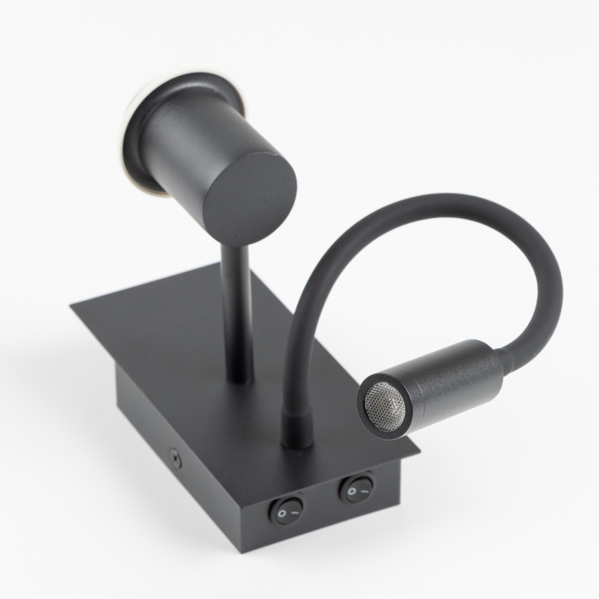 Brilagi - LED flexibele kinder-wandlamp BOBO 1xE27/25W/230V + LED/3W zwart/wit/roze/balletmotief