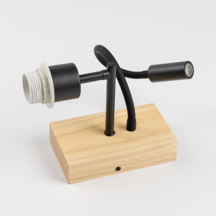 Brilagi - LED flexibele wandlamp voor kinderen BOBO WOOD 1xE27/25W/230V + LED/3W eiken/zwart/wit/dierenmotief