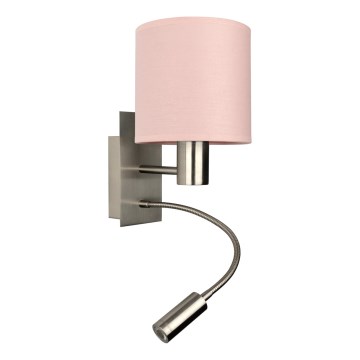 Brilagi - LED flexibele wandlamp BOBO 1xE27/25W/230V + LED/3W mat chroom/roze