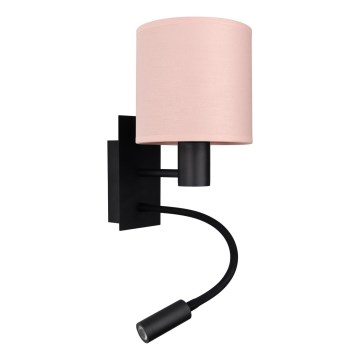 Brilagi - LED flexibele wandlamp BOBO 1xE27/25W/230V + LED/3W zwart/roze