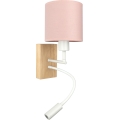 Brilagi - LED flexibele wandlamp BOBO WOOD 1xE27/25W/230V + LED/3W eiken/wit/roze