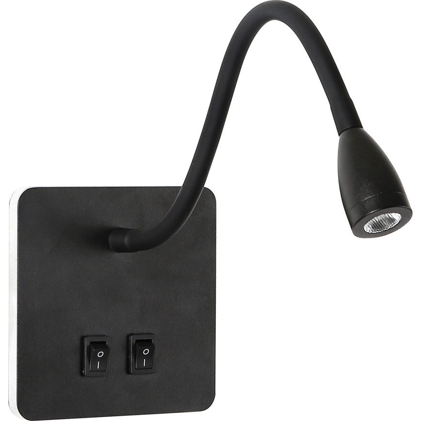 Brilagi - LED Flexibele wandlamp MAYA Double LED/4W/230V + LED/3W zwart