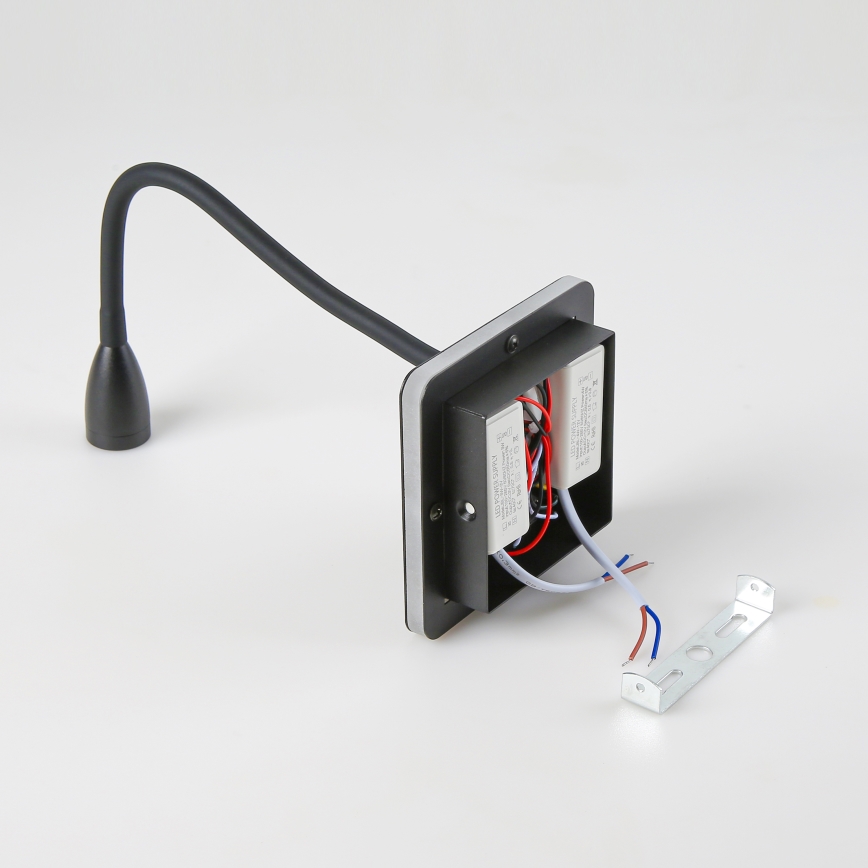 Brilagi - LED Flexibele wandlamp MAYA Double LED/4W/230V + LED/3W zwart