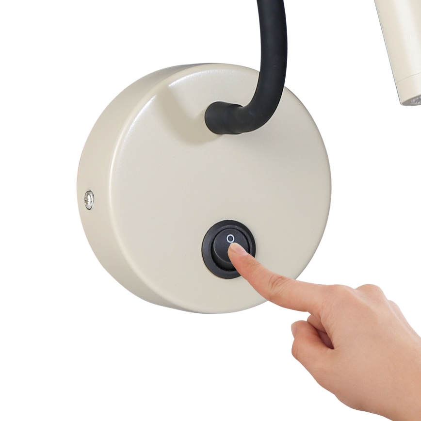 Brilagi - LED Flexibele wandlamp MAYA LED/3W/230V 4000K beige