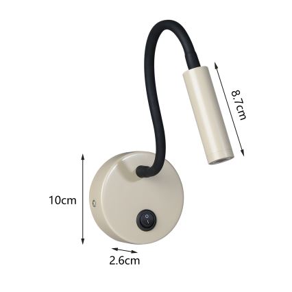 Brilagi - LED Flexibele wandlamp MAYA LED/3W/230V 4000K beige