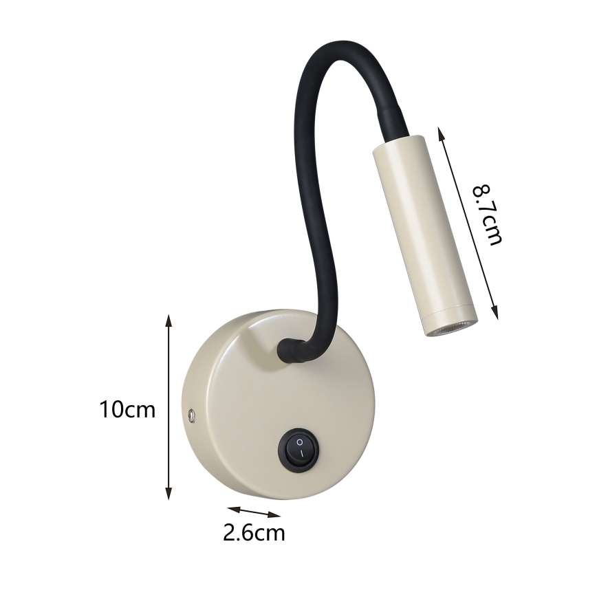 Brilagi - LED Flexibele wandlamp MAYA LED/3W/230V 4000K beige