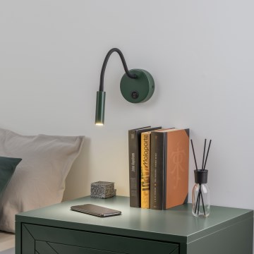 Brilagi - LED Flexibele wandlamp MAYA LED/3W/230V 4000K groen
