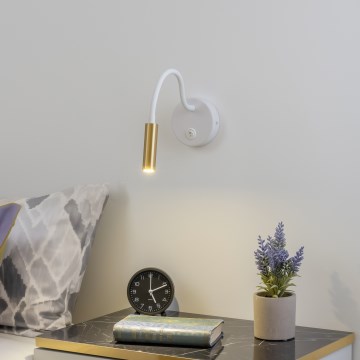 Brilagi - LED Flexibele wandlamp MAYA LED/3W/230V 4000K wit/goud