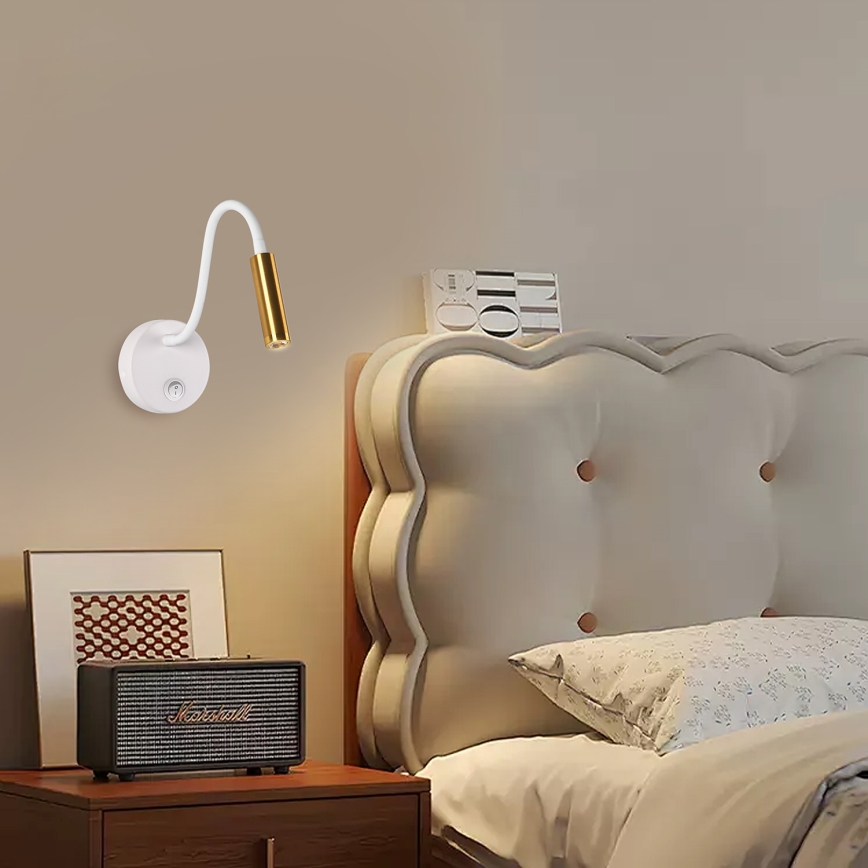 Brilagi - LED Flexibele wandlamp MAYA LED/3W/230V 4000K wit/goud