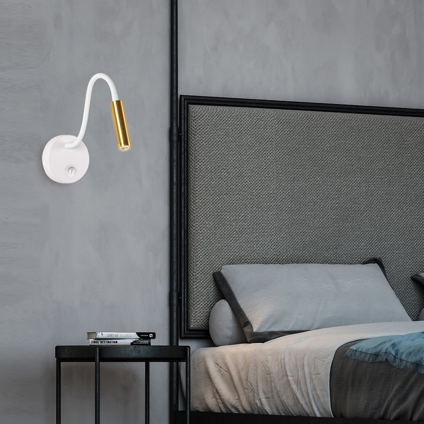 Brilagi - LED Flexibele wandlamp MAYA LED/3W/230V 4000K wit/goud