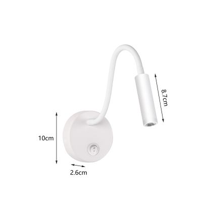 Brilagi - LED Flexibele wandlamp MAYA LED/3W/230V 4000K wit